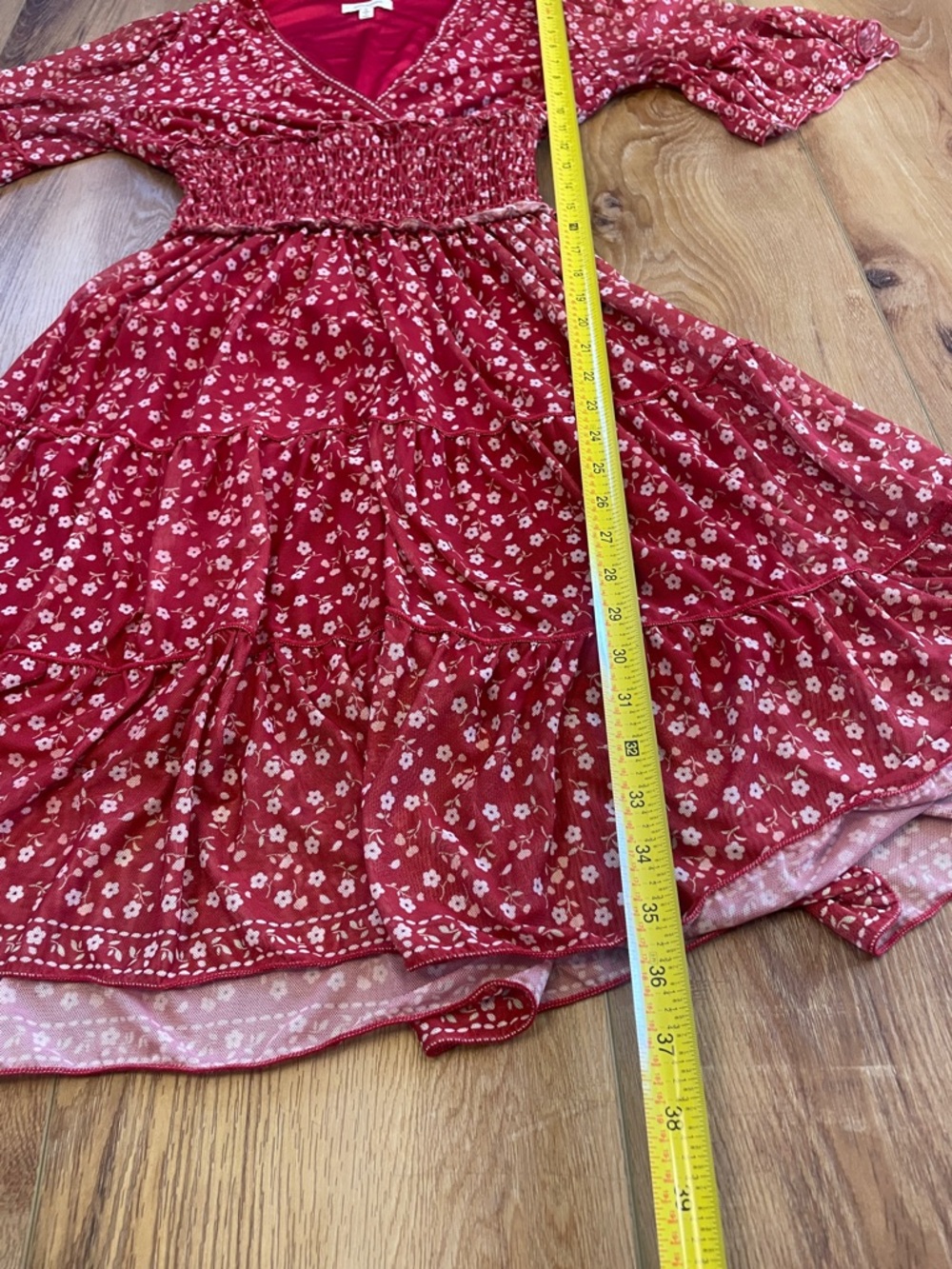 Max Studio Raspberry Red Floral Dress - Picture 6 of 9
